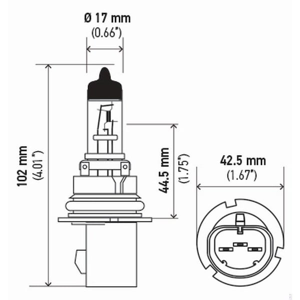 Hella Bulb 9007/Hb5 12V 65/55W Px29T T4.625 Sb Running Light, 9007Sb 9007SB - main